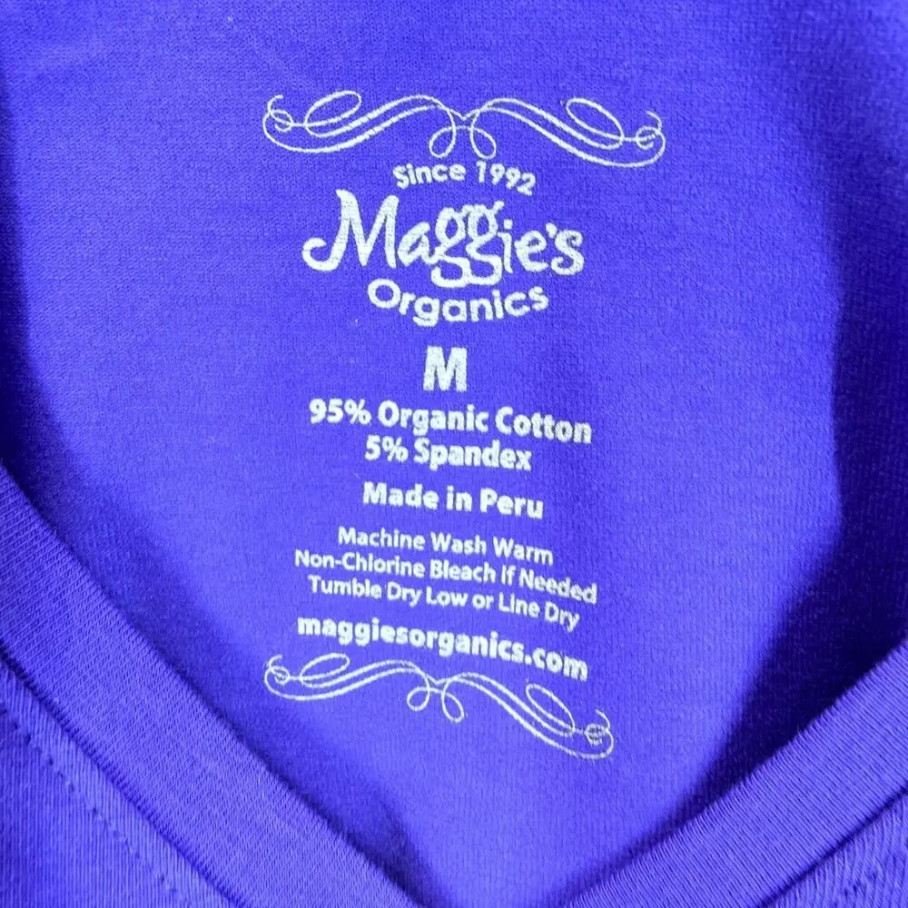 Maggie’s Organics Purple Sleeveless V-Neck Panel Dress M Organic Cotton Casual - Picture 5 of 10